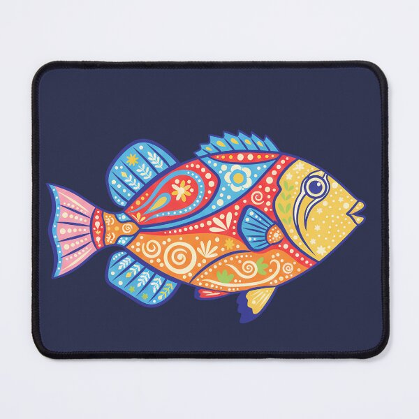 Item preview, Colorful Picasso Triggerfish – Folk Art by heidiannemorris © designed and sold by FOLK ART FUSION by heidiannemorris.