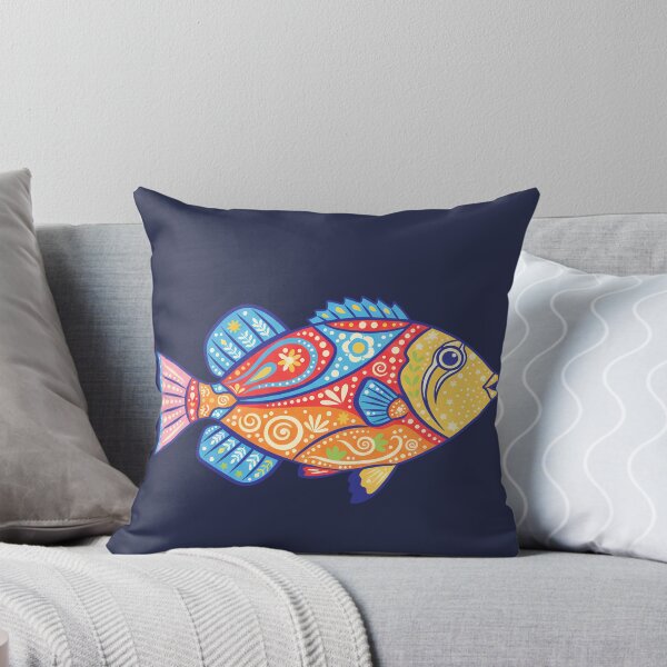 Item preview, Colorful Picasso Triggerfish – Folk Art by heidiannemorris © designed and sold by FOLK ART FUSION by heidiannemorris.