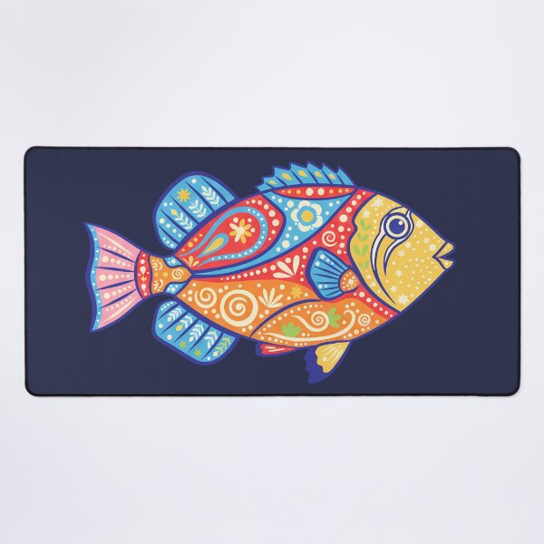 Item preview, Colorful Picasso Triggerfish – Folk Art by heidiannemorris © designed and sold by FOLK ART FUSION by heidiannemorris.