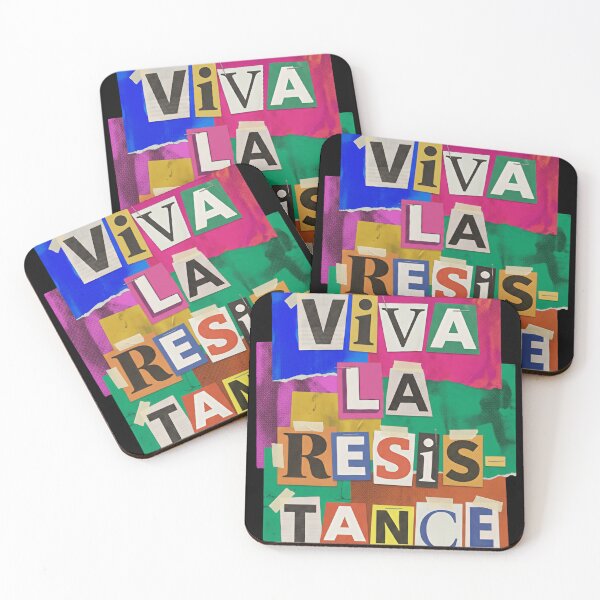 Item preview, Viva La Resistance Colorful Collage Protest Poster designed and sold by SkeletonsDanger.