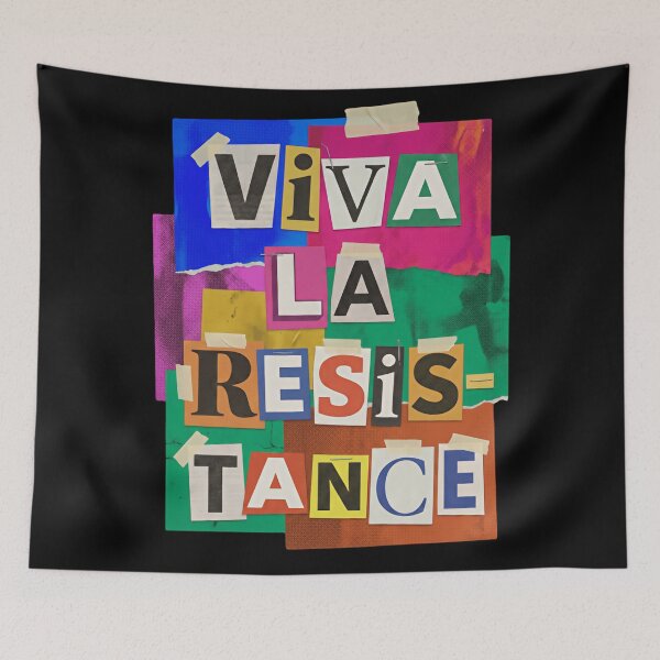 Item preview, Viva La Resistance Colorful Collage Protest Poster designed and sold by SkeletonsDanger.