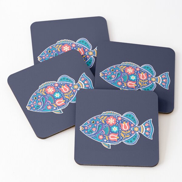 Item preview, Colorful Picasso Triggerfish – Folk Art by heidiannemorris © designed and sold by FOLK ART FUSION by heidiannemorris.