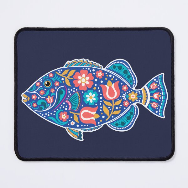 Item preview, Colorful Picasso Triggerfish – Folk Art by heidiannemorris © designed and sold by FOLK ART FUSION by heidiannemorris.
