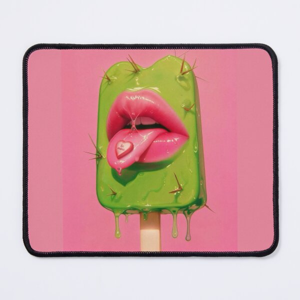 Item preview, Cactus Ice Cream with Lips and Heart designed and sold by DarlaPrints.