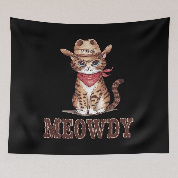 Item preview, Meowdy Balinese Cowboy Cat  designed and sold by angolinnArt.