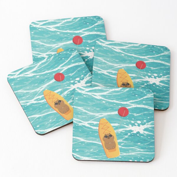 Item preview, Cute Capybara on a Float with Balloon – Summer Vibes designed and sold by a'emma.
