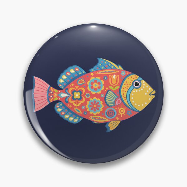 Item preview, Colorful Picasso Triggerfish – Folk Art by heidiannemorris © designed and sold by FOLK ART FUSION by heidiannemorris.
