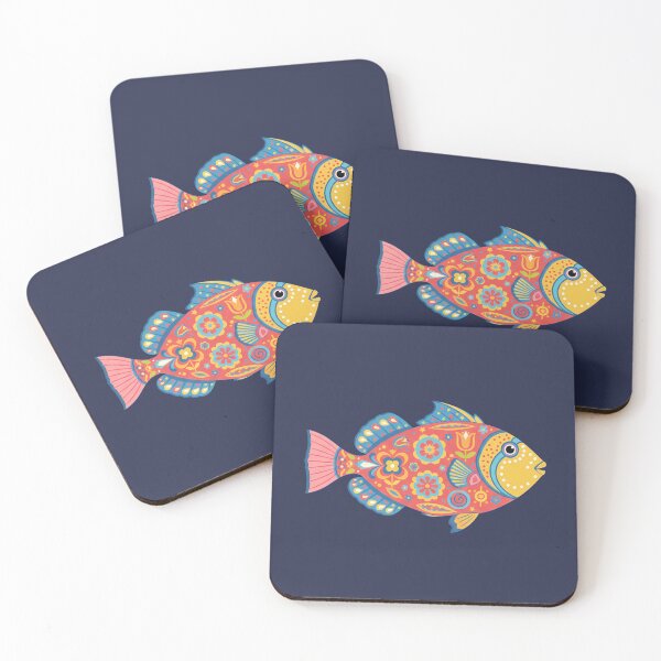 Item preview, Colorful Picasso Triggerfish – Folk Art by heidiannemorris © designed and sold by FOLK ART FUSION by heidiannemorris.