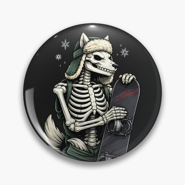 Item preview, Wolf Skeleton Snowboarder – Winter Sports Adventure Aesthetic Art designed and sold by ColorSplash123.