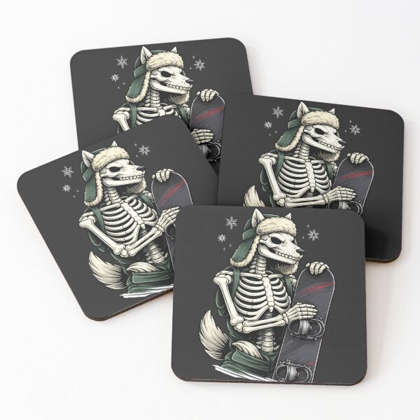 Item preview, Wolf Skeleton Snowboarder – Winter Sports Adventure Aesthetic Art designed and sold by ColorSplash123.
