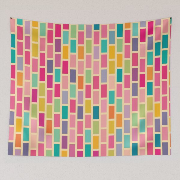 Item preview, Step Ladder | Brick Bond | Vertical | Retro Rainbow designed and sold by Annette Chabidon Studio.