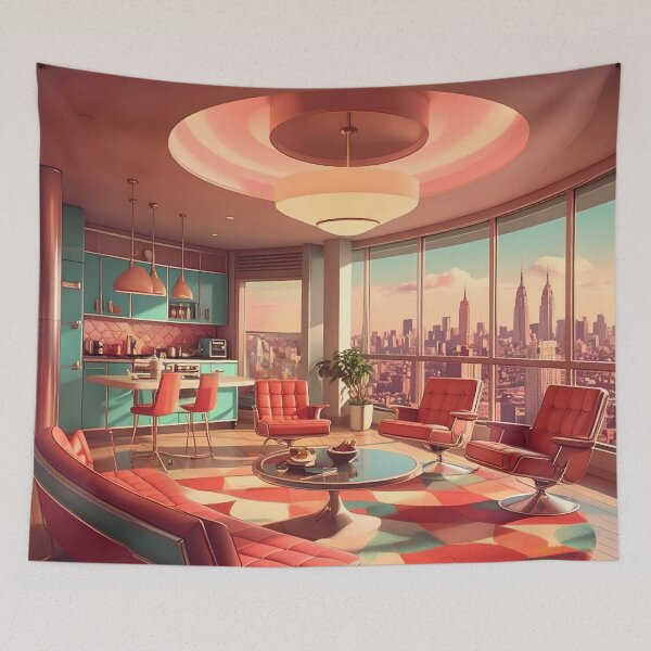 Item preview, Retro Atomic Futuristic Space Age Apartment designed and sold by Lee Hiller Designs.