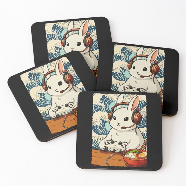 Item preview, Gamer Bunny Cute Gaming Illustration designed and sold by JEFDodsonArt.