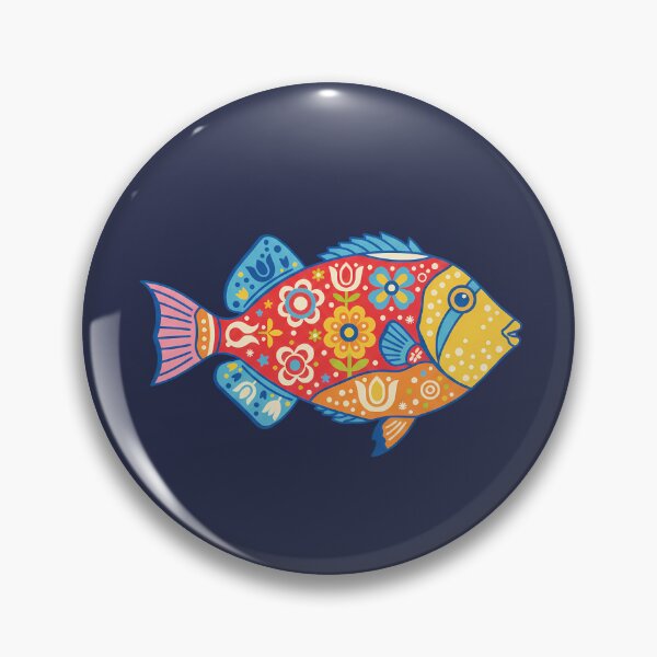 Item preview, Colorful Picasso Triggerfish – Folk Art by heidiannemorris © designed and sold by FOLK ART FUSION by heidiannemorris.