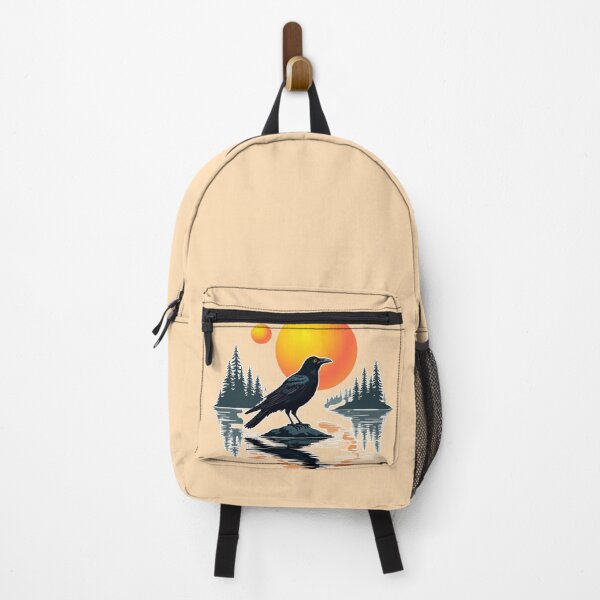 Item preview, Crow Reflection - Golden Waters: Raven and Pine Forest Glow designed and sold by PriyaMagic.