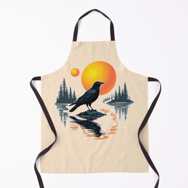 Item preview, Crow Reflection - Golden Waters: Raven and Pine Forest Glow designed and sold by PriyaMagic.