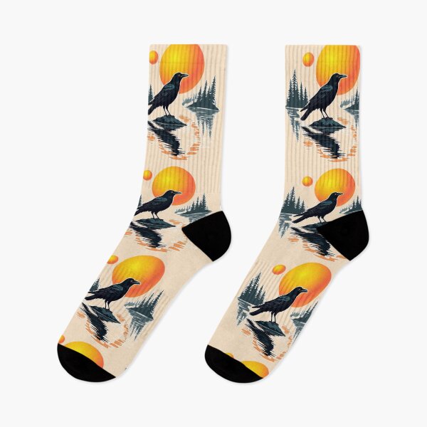 Item preview, Crow Reflection - Golden Waters: Raven and Pine Forest Glow designed and sold by PriyaMagic.
