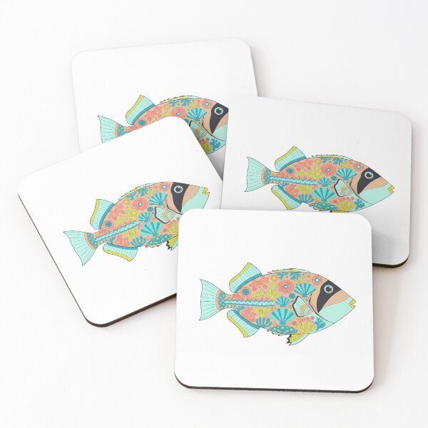 Item preview, Colorful Picasso Triggerfish – Folk Art by heidiannemorris © designed and sold by FOLK ART FUSION by heidiannemorris.