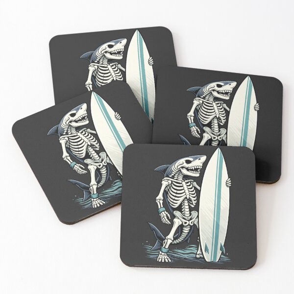Item preview, Surfer Shark Skeleton – Summer Beach Sport Aesthetic Art designed and sold by ColorSplash123.