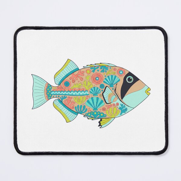 Item preview, Colorful Picasso Triggerfish – Folk Art by heidiannemorris © designed and sold by FOLK ART FUSION by heidiannemorris.