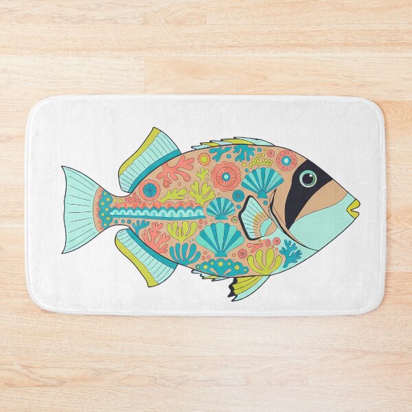 Item preview, Colorful Picasso Triggerfish – Folk Art by heidiannemorris © designed and sold by FOLK ART FUSION by heidiannemorris.