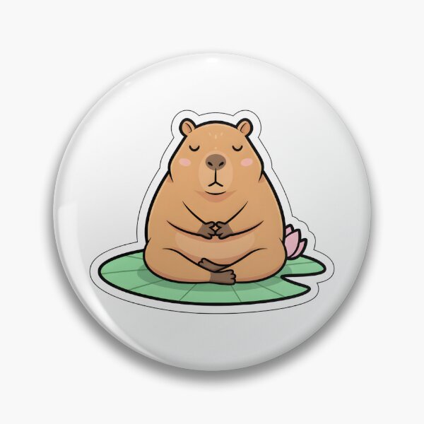 Item preview, Kawaii Meditating Capybara Lotus Water Lily designed and sold by Kvarny.