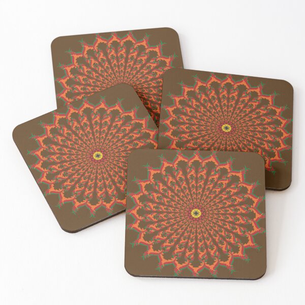 Item preview, Imperial Crimson Emerald Flame Mandala designed and sold by OIL Pattern Design .
