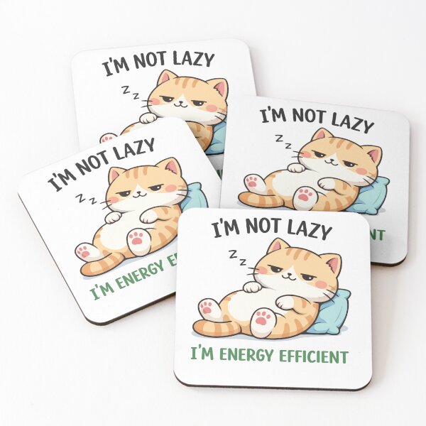 Item preview, Energy Efficient Cat – Funny Lazy Cat Meme Design designed and sold by BShop20 – Cute Funny Tees & Gifts.