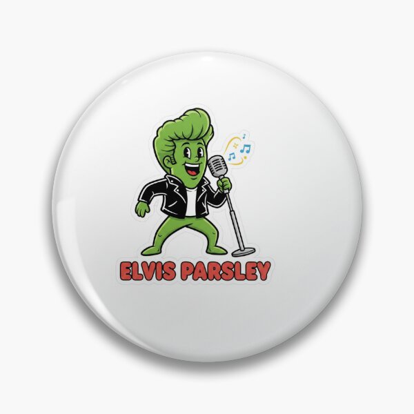 Item preview, Elvis Parsley – Retro Rock Herb Pun Sticker designed and sold by Imaginarium of Chaos falcon88 .