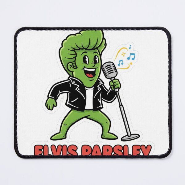Item preview, Elvis Parsley – Retro Rock Herb Pun Sticker designed and sold by Imaginarium of Chaos falcon88 .