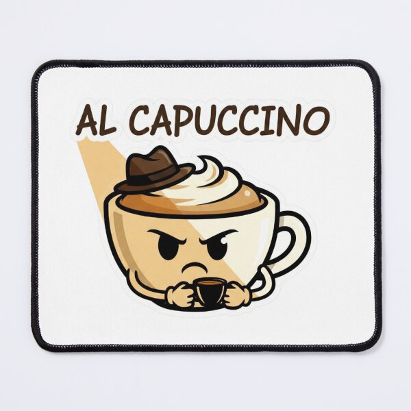 Item preview, Al Capuccino – Funny Mafia Coffee Pun Sticker designed and sold by Imaginarium of Chaos falcon88 .