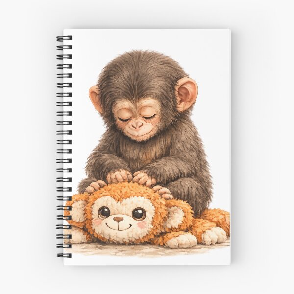 Item preview, Cute Baby Monkey Cuddling Toy Primate Lover designed and sold by artcultreone.