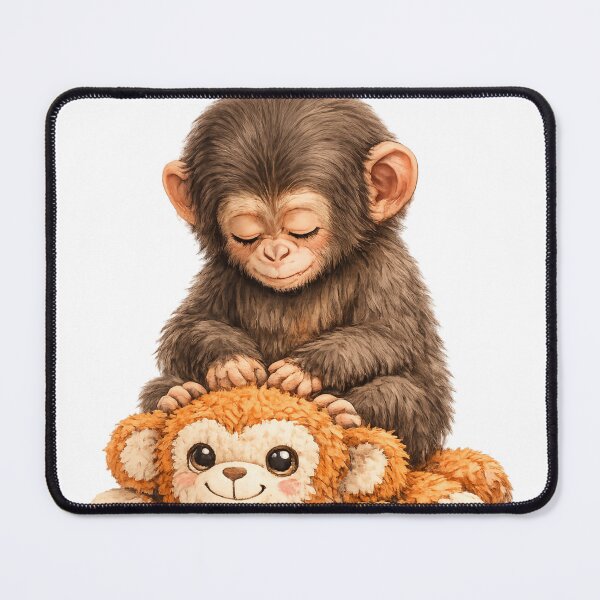 Item preview, Cute Baby Monkey Cuddling Toy Primate Lover designed and sold by artcultreone.