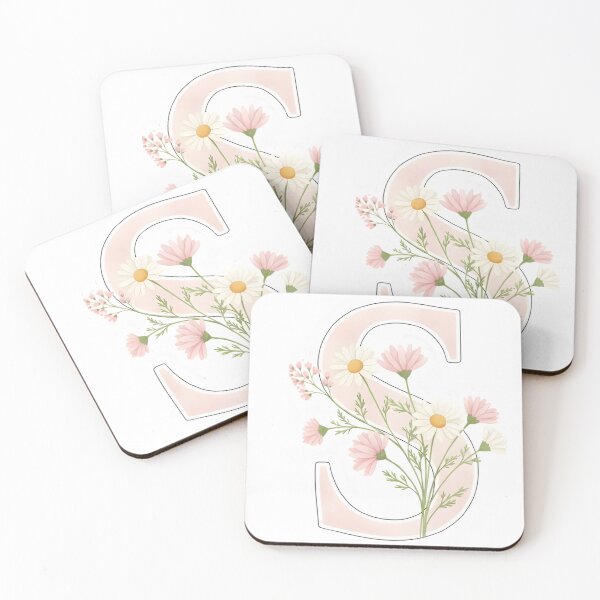 Item preview, Aesthetic Floral Letter S Monogram - Pink Wildflowers Initial Sticker designed and sold by RickyStick.