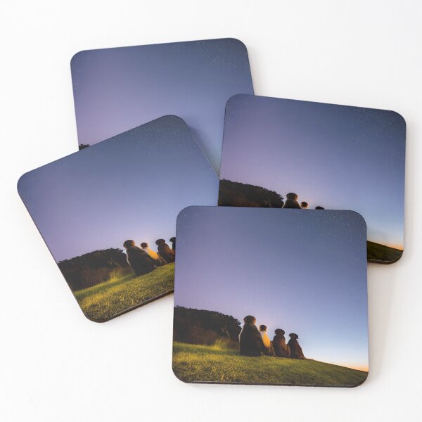Item preview, Four Dogs Watching Twilight Sky - Peaceful Starry Evening Friendship Art designed and sold by CanineCourier.