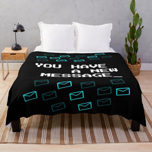 Item preview, You Have A New Message - Cyan Neon Pixel Art Retro Tech designed and sold by vividlukas.