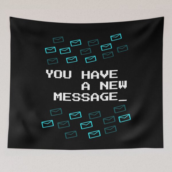 Item preview, You Have A New Message - Cyan Neon Pixel Art Retro Tech designed and sold by vividlukas.