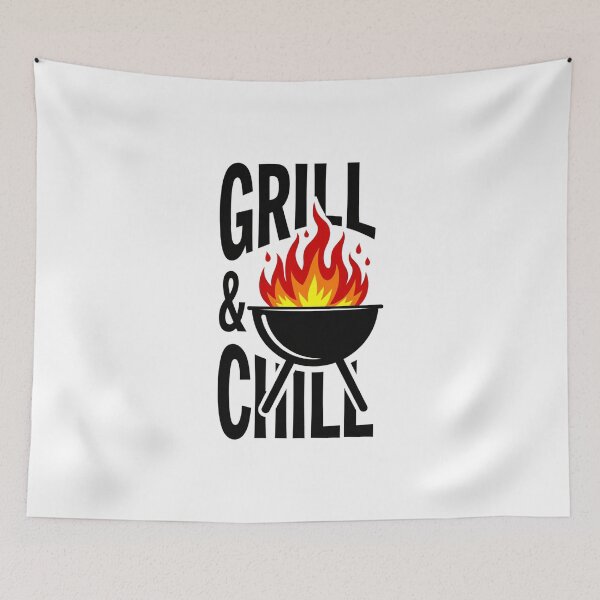 Item preview, Grill and Chill BBQ Funny Summer Barbecue T-Shirt designed and sold by dkza.