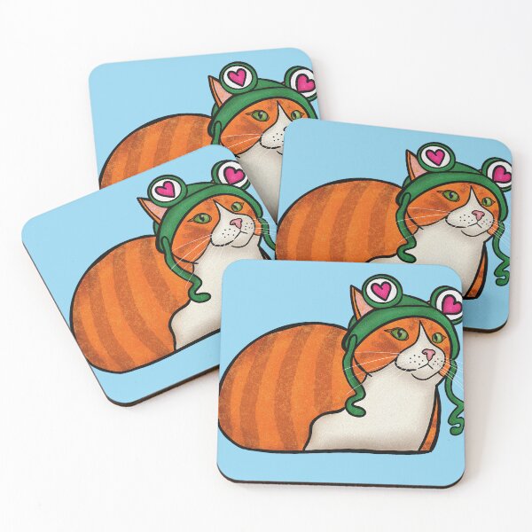 Item preview, Orange Loaf Cat with Frog Hat designed and sold by briannaderro.
