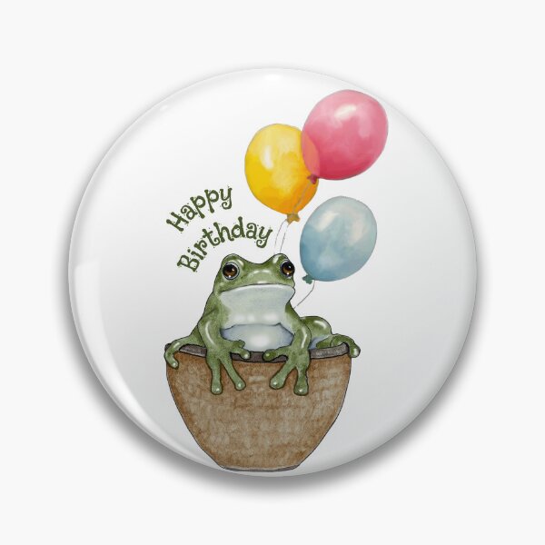 Item preview, Happy Birthday With FROG and BALLOONS designed and sold by JoyfulWhimsy.
