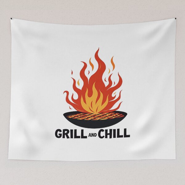 Item preview, Grill and Chill BBQ Funny Summer Barbecue T-Shirt designed and sold by dkza.