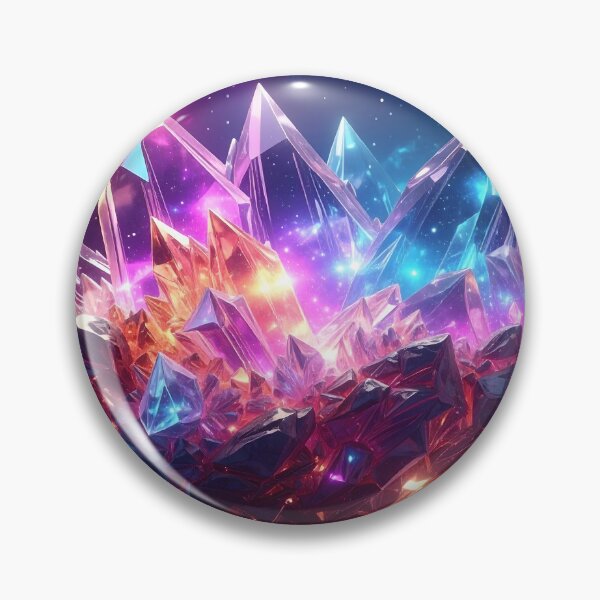 Item preview, Luminous Cosmic Crystal Peaks Space Landscape designed and sold by CrystalVanta.
