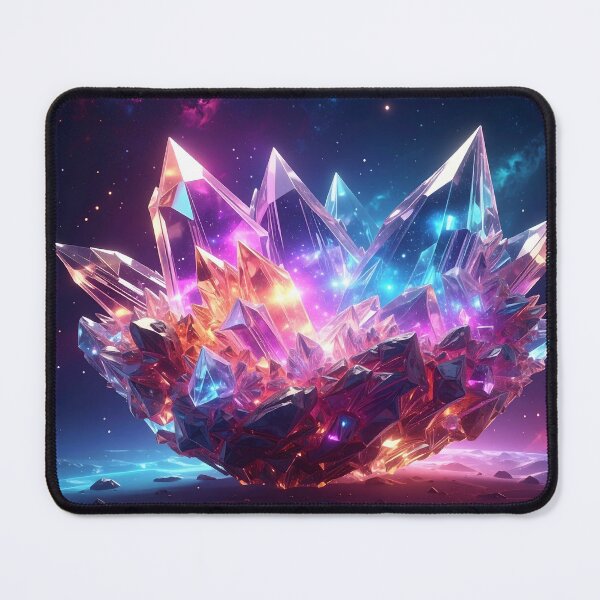 Item preview, Luminous Cosmic Crystal Peaks Space Landscape designed and sold by CrystalVanta.