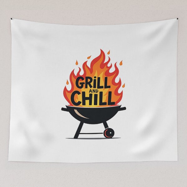 Item preview, Grill and Chill BBQ Funny Summer Barbecue T-Shirt designed and sold by dkza.