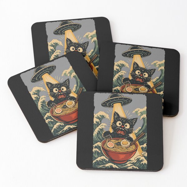 Item preview, Alien Cat Ramen Bowl Illustration designed and sold by JEFDodsonArt.