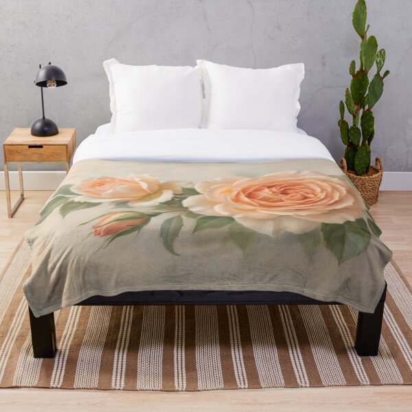 Aperçu de l'œuvre Tableau floral rose pêche – Toile botanique romantique et neutre créée et vendue par DesignAnother.