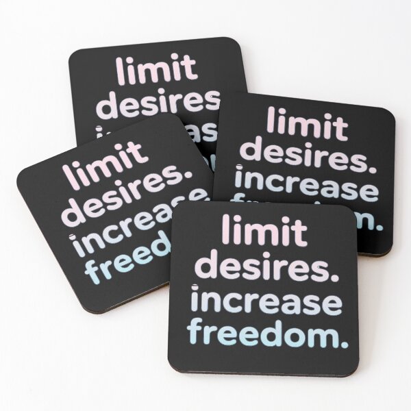 Item preview, Limit Desires Increase Freedom Minimalist Motivational Quote designed and sold by Adappai.