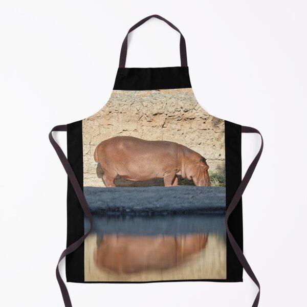 Item preview, Hippopotamus by the Water - Wildlife Reflection Photography designed and sold by AbulailArt.