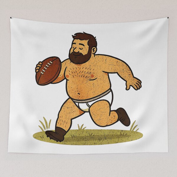 Item preview, Chubby Rugby Player Funny Cartoon Sports Humor  designed and sold by GabrieSketcham.