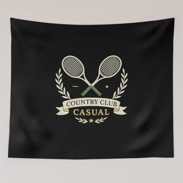 Item preview, COUNTRY CLUB CASUAL Retro Tennis Racquets Aesthetic Vintage Sports designed and sold by WayTBeenkenArt.
